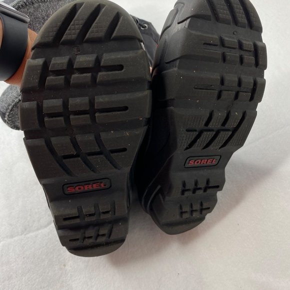 Sorel Unisex Children's Snow Boots Black & Red Size 3 - Picture 7 of 12